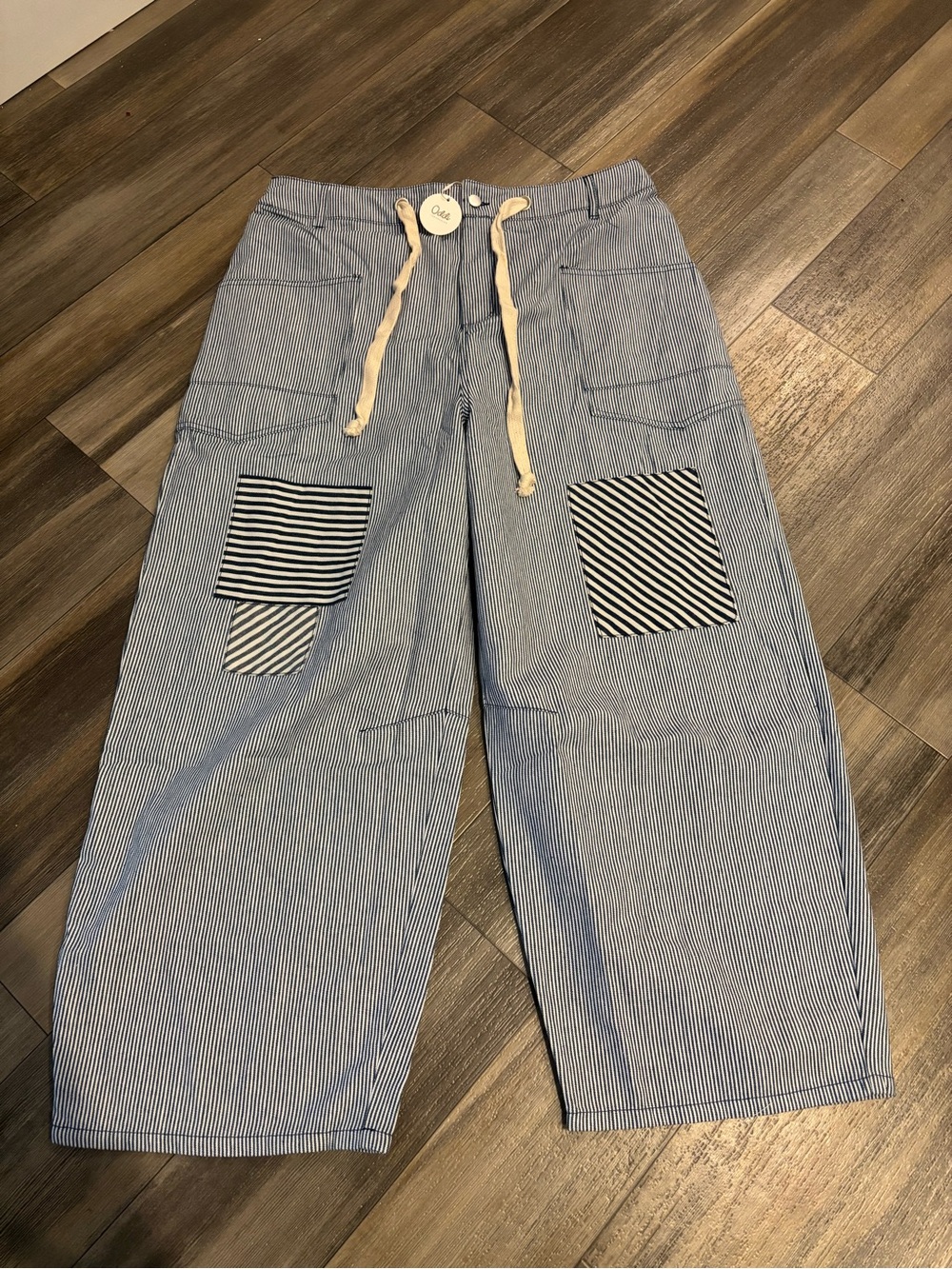 NWT Oddi Wide-Leg Striped Pants